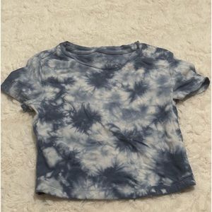 Blue marble extra small crop top from Aeropostale